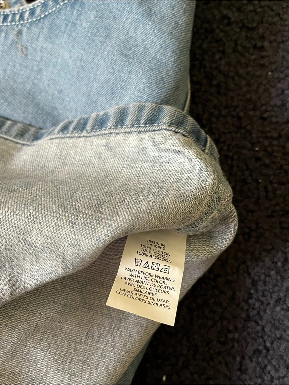 The Children's Place Light Blue Denim Overall Dress with Front Pockets - Picture 4 of 4